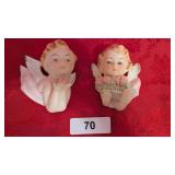 Pair of Bisque Angel Wall Decor Pieces