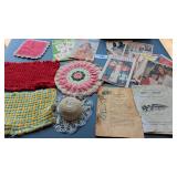 Vintage Sewing Pamphlets, Pincushion, +