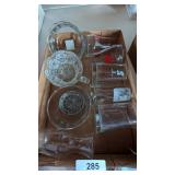 7-Up Glasses, Grog Glasses, Small Carafe,