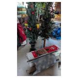 (3) Christmas Trees + Wood Sled Decor