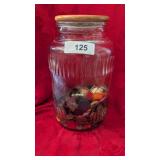 Large Glass Canister 1/4 full of Old Buttons