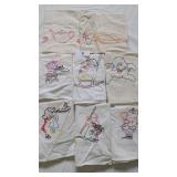 (8) Embroidered Dish Towels
