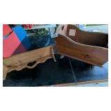 Baby Doll Wooden Cradle + Small Wood Shelf