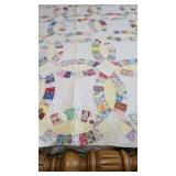 Hand Quilted Double Wedding Ring Cutter Quilt