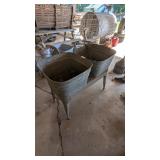 Galvanized Double Wash Tub w/ Stand