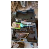 Plastic Case w/ Torch Pieces, Rain Gauges & Other