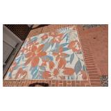 Large Outdoor Rug - Blue & Orange [7-1/2 x 9-1/2]