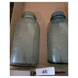 (2) Blue Ball Jars
