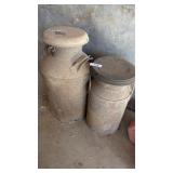 (2) Metal Milk Cans