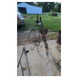 (3) Wrought Iron Plant Stands & Sprinkler