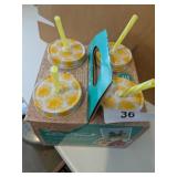 (4) Pioneer Woman Mason Drinking Jars w/ Lids