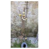 Partial Roll of Barb Wire & Electric Posts