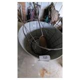 Small Galvanized Tub, Coal Shovel, Wire Basket