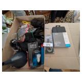 Rain Coat, Bungee Cords, Box Cutter & Other