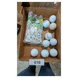 Assorted Golf Balls & Tees