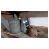 Galvanized Scoop, Watering Can, & Other