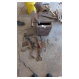 Wooden Box w/ Hand Tools & Other