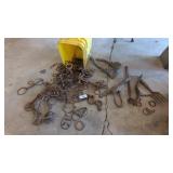 Bucket w/ Horse Bits & Other