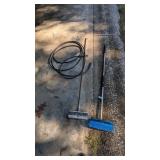 Pressure Washer Hose, (2) Scrub Brushes
