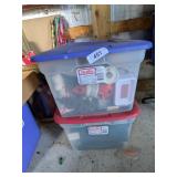 (2) Totes w/ Lid + Christmas