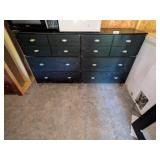 Black Fiberboard Dresser w/ Mirror