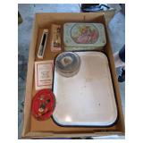 White Enamel Hospital Tray & Other