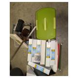Small Tote w/ Lid + Binders & Other