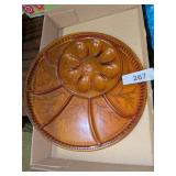 Harvest Gold Glass Egg & Relish Tray
