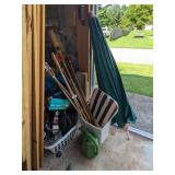 Tiki Torches, Fuel, Umbrella, Watering Can &