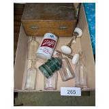 Wood Flower Seed Box, Schlitz Glass, +