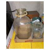 Vintage Milk Bottle, Ball Jars & Cigar Boxes