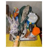 Dog Dish, Umbrella, Garden Gloves & Other