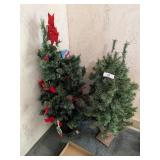 (3) Small Potted Christmas Trees