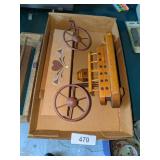 Wood Paddle Wheel Boat & Wagon
