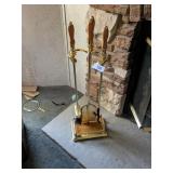 Brass Tone Fireplace Set