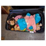 Large Tote w/ Lid + Assorted Plush