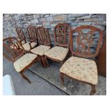 Dining Room Table, (2) Leaves & (6) Chairs