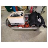 Large Tote w/ Lid + Assorted Speaker Wire &