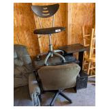 Fiberboard Desk & (2) Desk Chairs