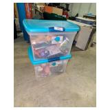 (2) Totes w/ Lids + Chinese Lanterns, Crafts, &
