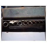 Metal Box w/ Ratchet & Large Sockets