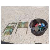 (2) Vintage TV Trays, Black Tote &