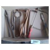 Coping Saw, Prybar, Flat Wrench & Stanley Chisel