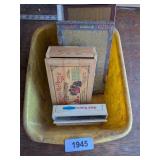 Plastic Tub w/ (4) Empty Cigar Boxes