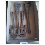 (4) Vintage Pipe Wrenches