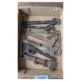 Assorted Pipe Wrenches & Other Wrenches -