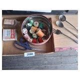 Assorted Thread, Aspirin Bottle, +