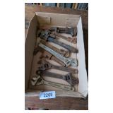 (9) Assorted Adjustable Wrenches & Pipe Wrenches -