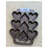 Heart Shaped Cast Iron Muffin Tin