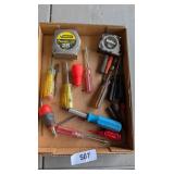Assorted Screwdrivers & Tape Measurers
